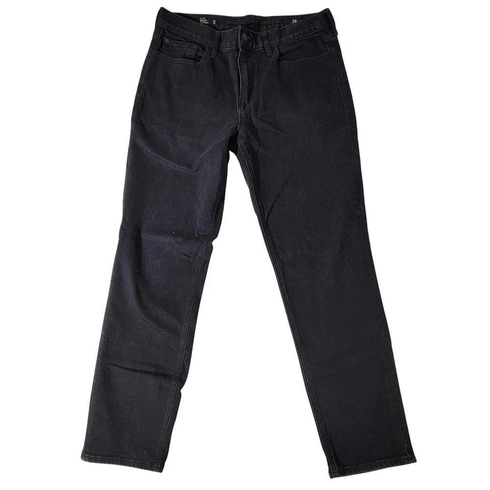 Banana Republic Mens Slim Fit Black Jeans 34x32 Cotton Blend Stretch Denim